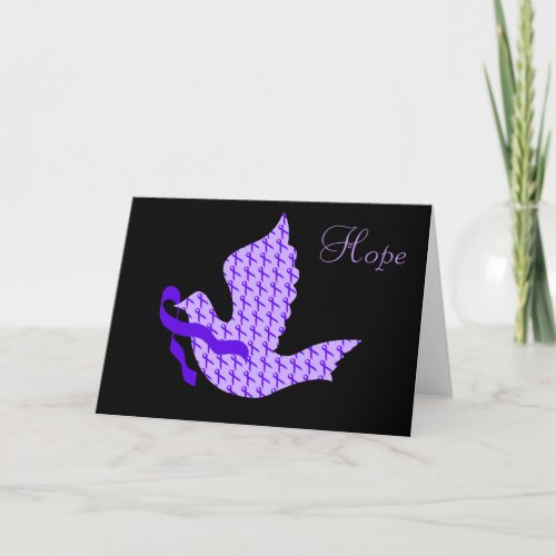 Dove of Hope Purple Ribbon _ Alzheimers Disease Holiday Card