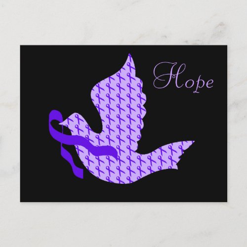 Dove of Hope Purple Ribbon _ Crohns  Colitis Postcard