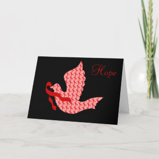 Dove of Hope Red Ribbon - AIDS & HIV Holiday Card