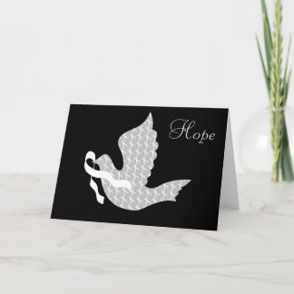 Dove of Hope White Ribbon - Lung Cancer Holiday Card