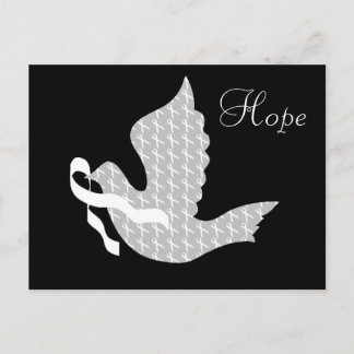 Dove of Hope White Ribbon - Lung Cancer Postcard