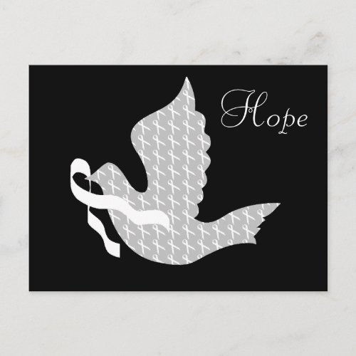 Dove of Hope White Ribbon _ Lung Cancer Postcard