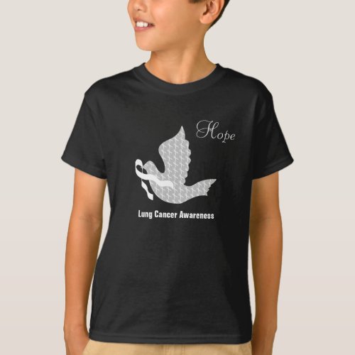 Dove of Hope White Ribbon _ Lung Cancer T_Shirt
