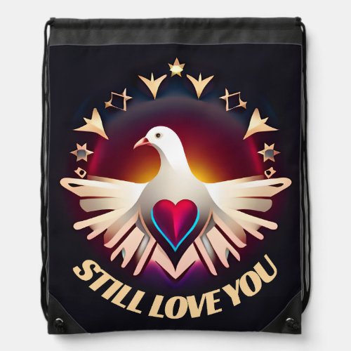 Dove of Love Express Your Affection with Style Drawstring Bag