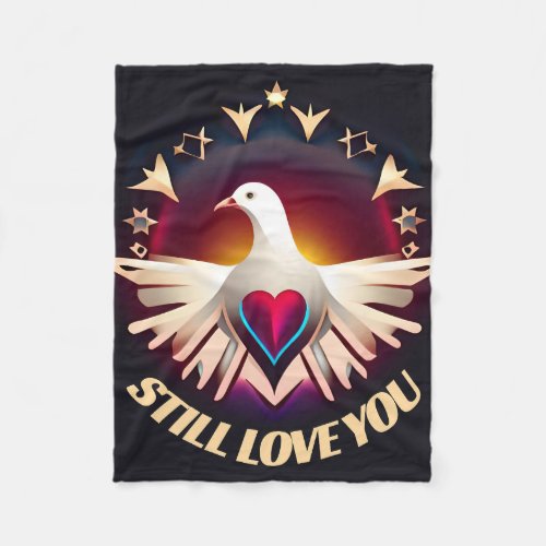 Dove of Love Express Your Affection with Style Fleece Blanket