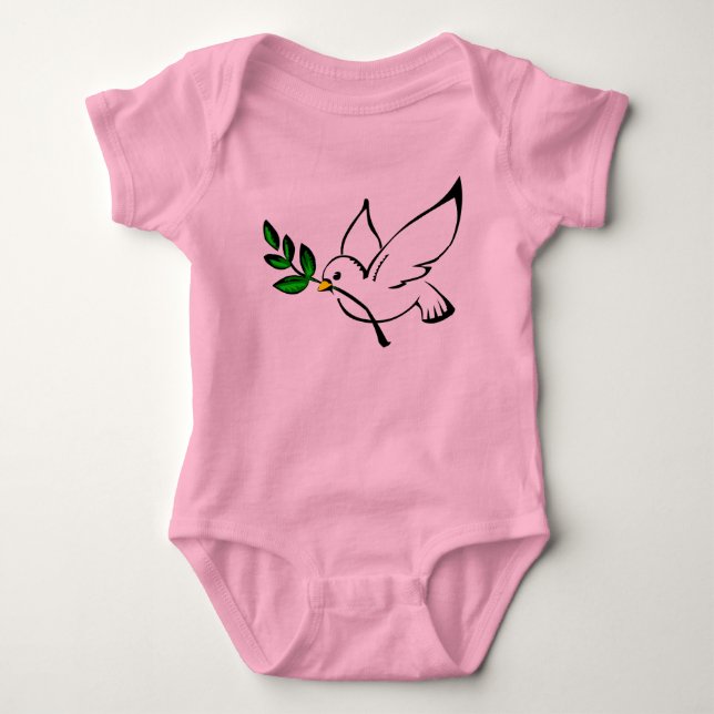 Dove of Peace Baby Outfit Baby Bodysuit (Front)
