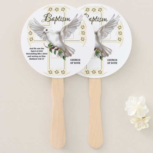 Dove of Peace Baptism Hand Fan
