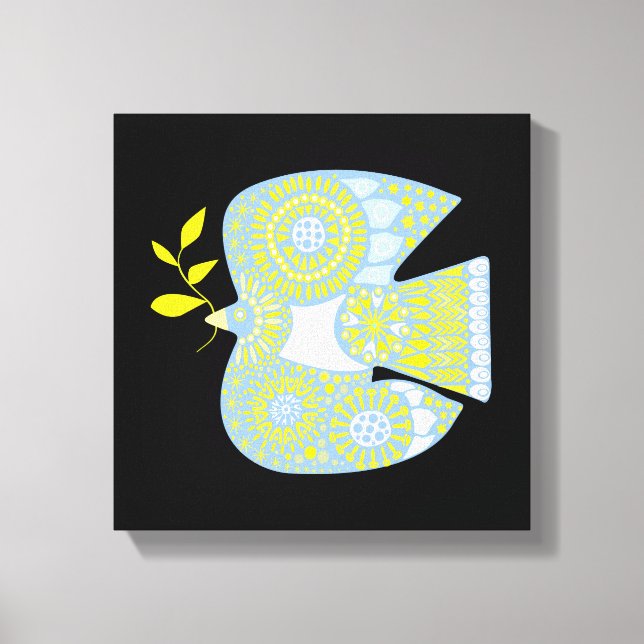 Dove of Peace Bird Design Modern Art Canvas Print (Front)