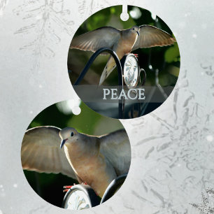 Dove of Peace Bird Photography Customizable Metal Ornament