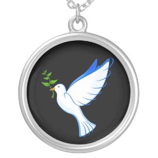 Dove of Peace Black Necklace