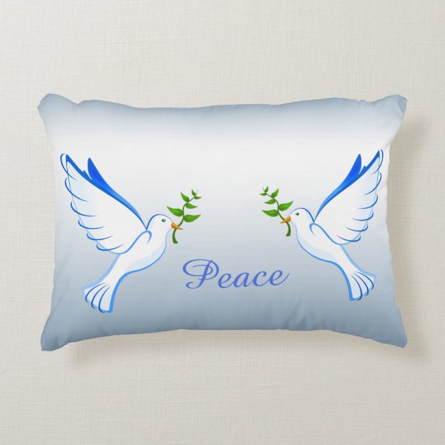 Dove of Peace Blue Accent Pillow