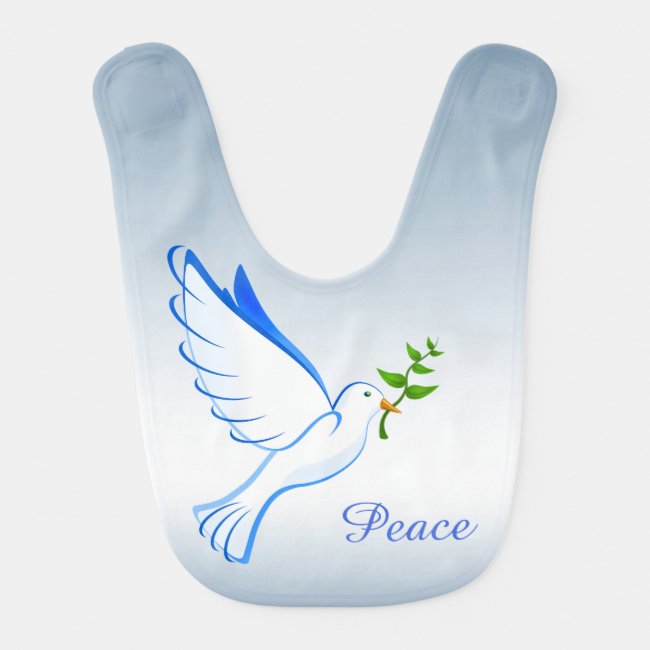 Dove of Peace Blue Baby Bib