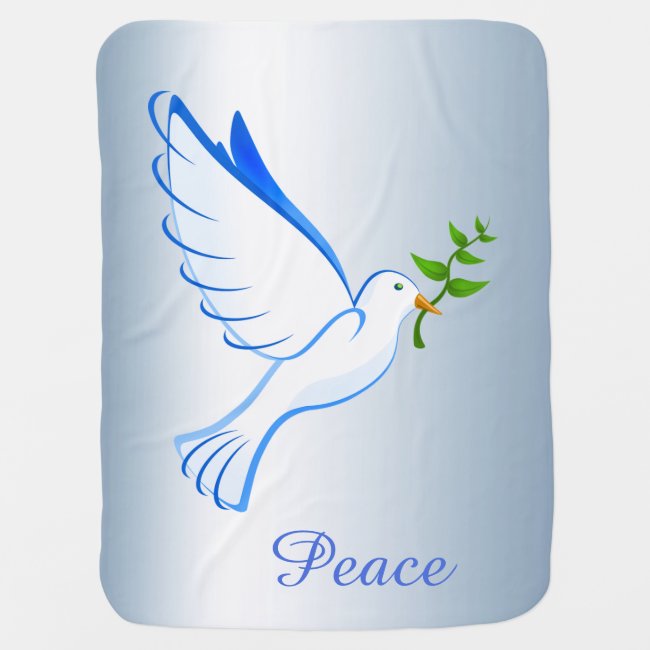 Dove of Peace Blue Baby Blanket