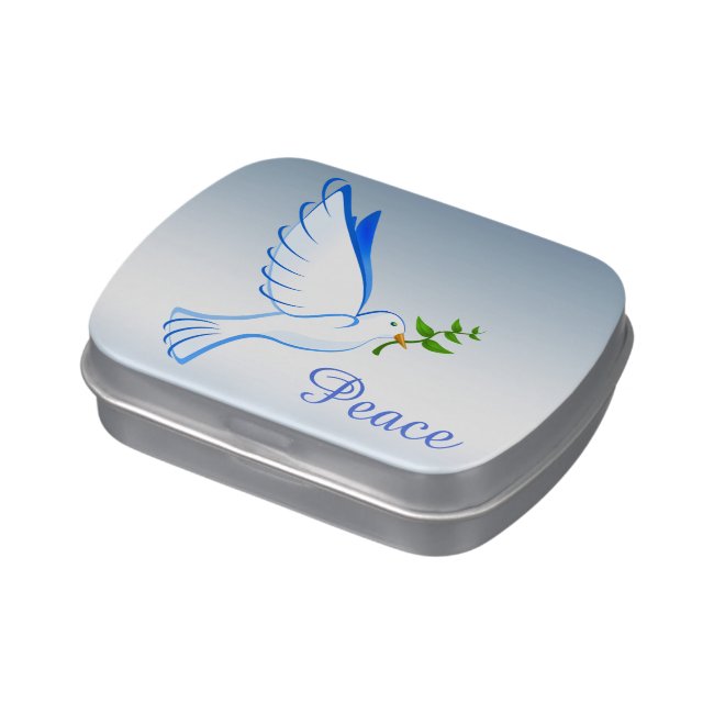 Dove of Peace Blue Candy Tin