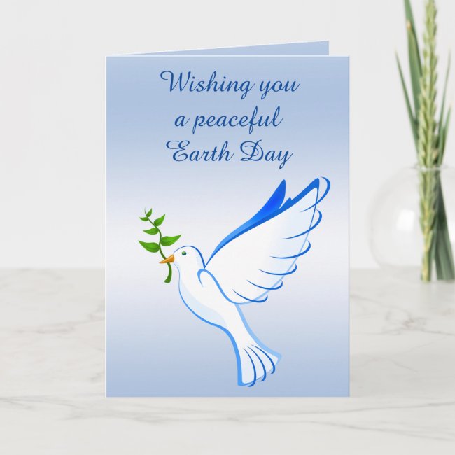 Dove of Peace Blue Earth Day Card