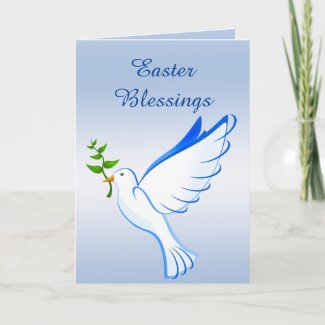 Dove of Peace Blue Easter Card