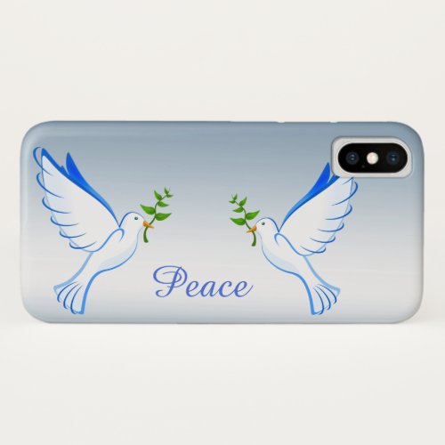 Dove of Peace Blue iPhone X Case