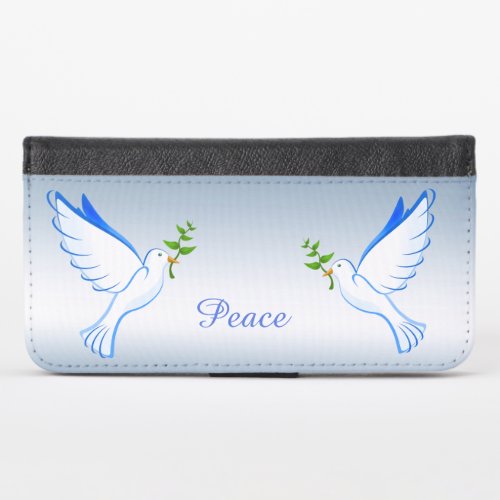 Dove of Peace Blue iPhone X Wallet Case