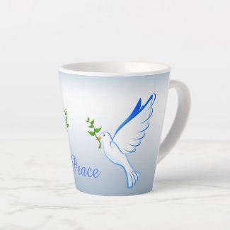Dove of Peace Blue Latte Mug