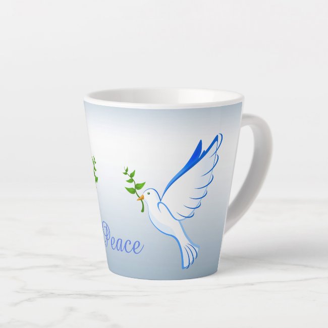 Dove of Peace Blue Latte Mug