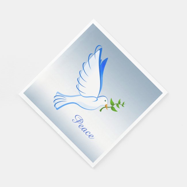 Dove of Peace Blue Paper Napkins