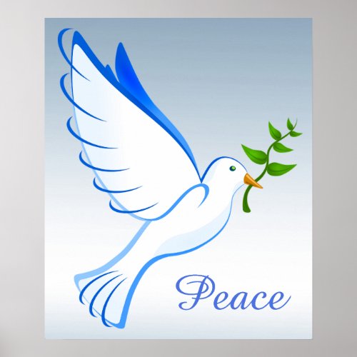Dove of Peace Blue Poster