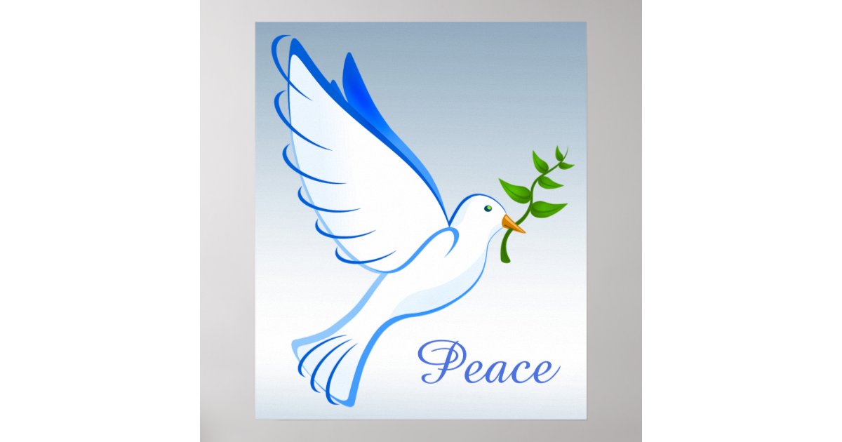 Dove Of Peace Blue Poster Zazzle 8150