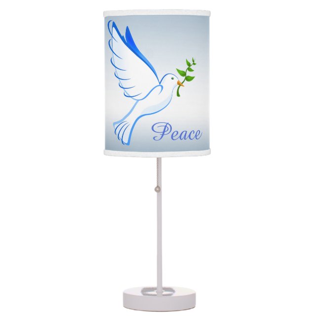 Dove of Peace Blue Table Lamp