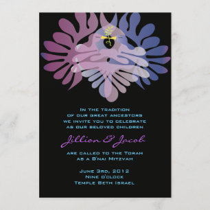 Dove of Peace B'nai Mitzvah Bar Bat Invitation