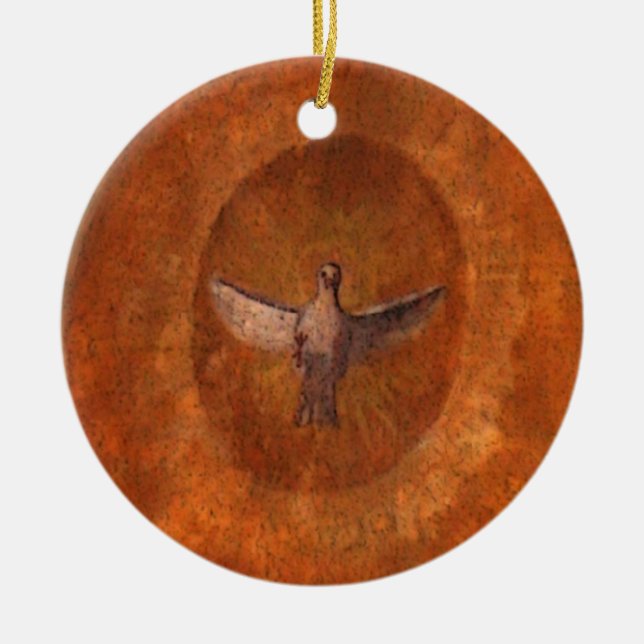 Dove of Peace Ceramic Ornament (Front)