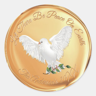 Dove of Peace Christmas Gold Wax Seal