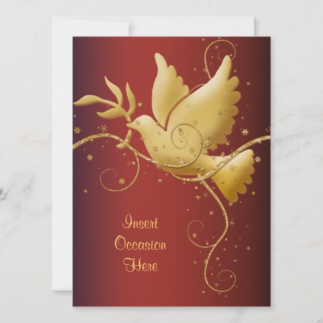Dove of peace Christmas Invitation (Front)