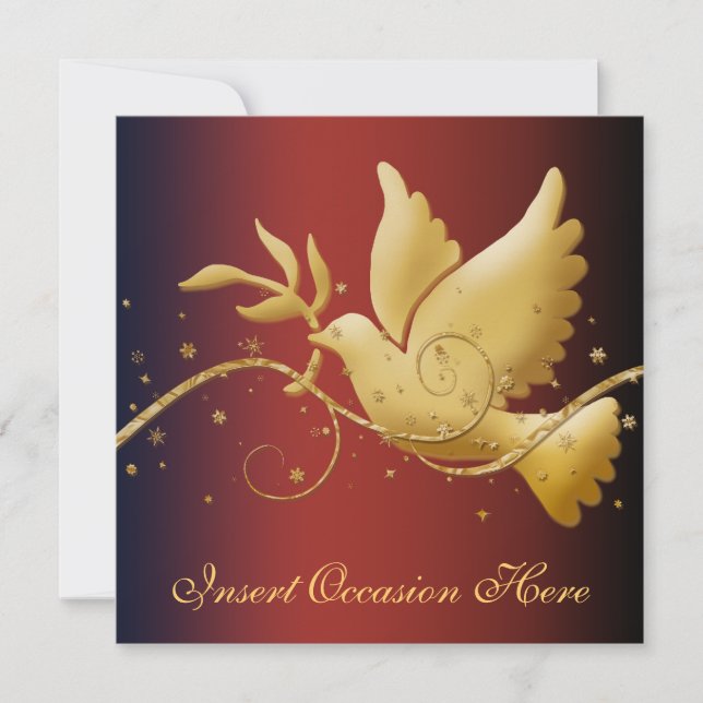 Dove of peace Christmas Invitation (Front)