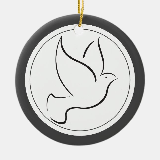 Dove of Peace Christmas Photo Ceramic Ornament (Front)