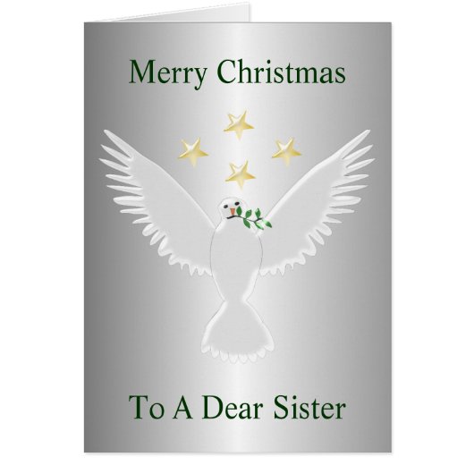 Dove Of Peace Design Sister Christmas Cards (Front)