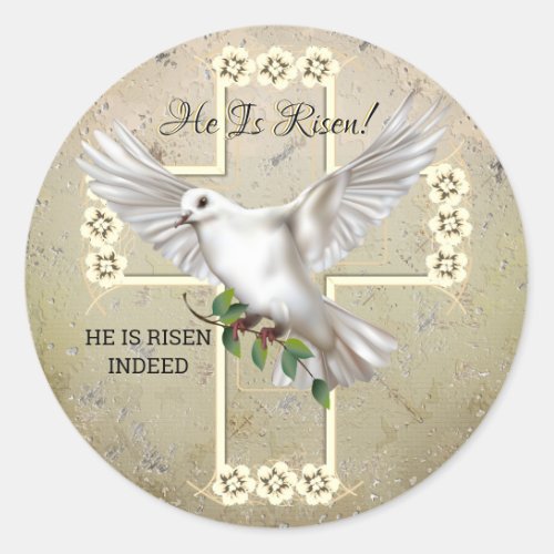 Dove of Peace Easter Classic Round Sticker