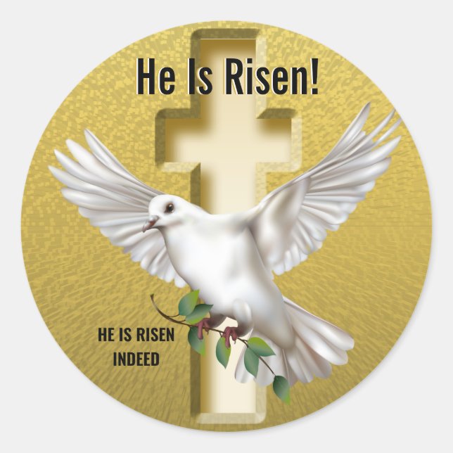 Dove of Peace Easter Classic Round Sticker (Front)