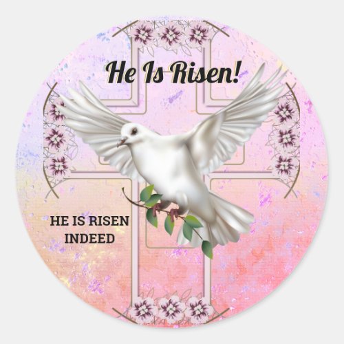 Dove of Peace Easter Classic Round Sticker