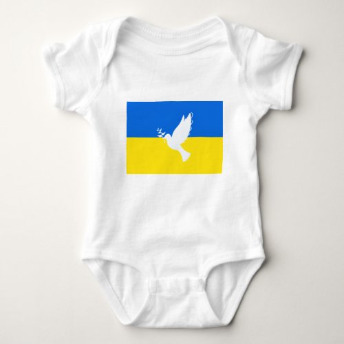 Dove of Peace Flag of Ukraine Baby Bodysuit