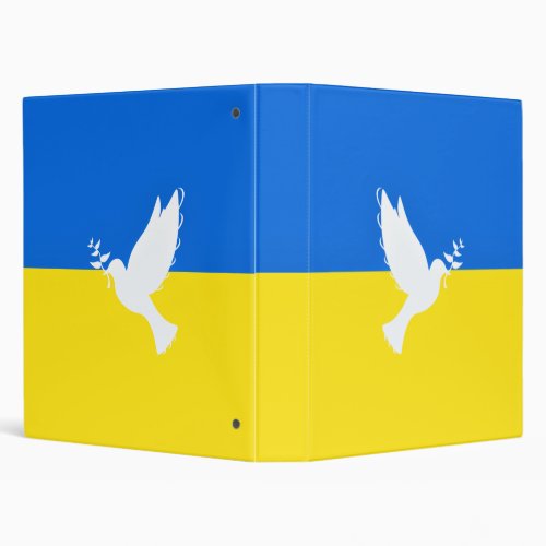 Dove of Peace _ Flag of Ukraine _ Freedom _ Peace  3 Ring Binder