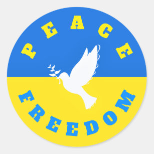 Dove of Peace - Flag of Ukraine - Freedom - Peace  Classic Round Sticker