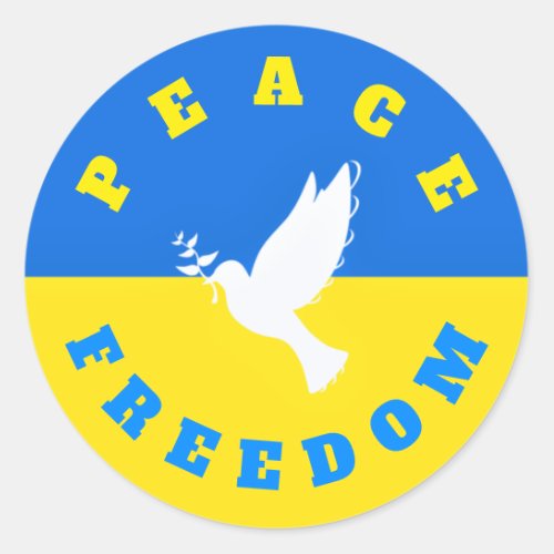 Dove of Peace _ Flag of Ukraine _ Freedom _ Peace  Classic Round Sticker