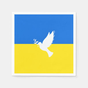 Dove of Peace - Flag of Ukraine - Freedom - Peace Napkins
