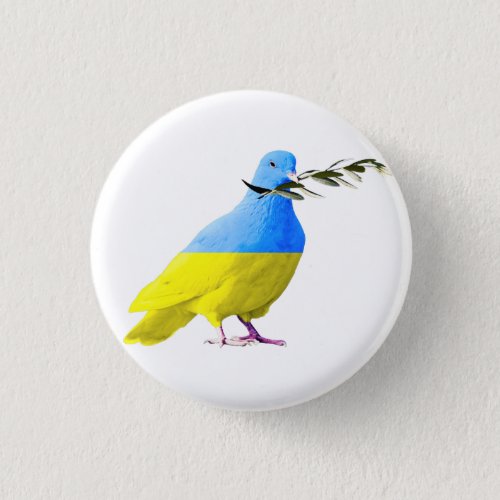 Dove of Peace _ Flag of Ukraine _ Peace Button