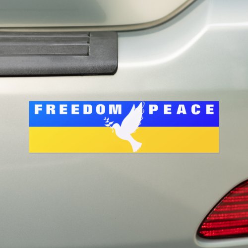 Dove of Peace _ Flag of Ukraine _ Peace _ Freedom  Bumper Sticker