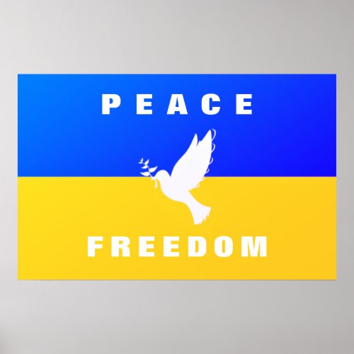 Dove of Peace _ Flag of Ukraine _ Peace _ Freedom  Poster