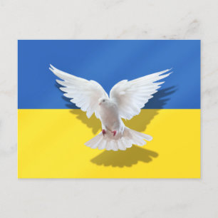 Dove of Peace Flag of Ukraine Postcard Support