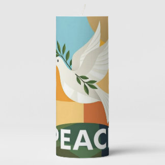 DOVE OF PEACE GEOMETRIC PILLAR CANDLE