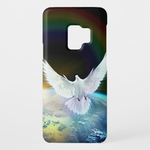 Dove of Peace Holy Spirit over Earth with Rainbow Case_Mate Samsung Galaxy S9 Case