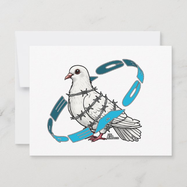Dove of peace in Barbed Wire Embrace Invitation (Front)